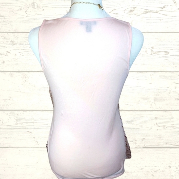 EXPRESS Pink Lace Embroidered Tank Top EUC Size Small - Picture 8 of 9